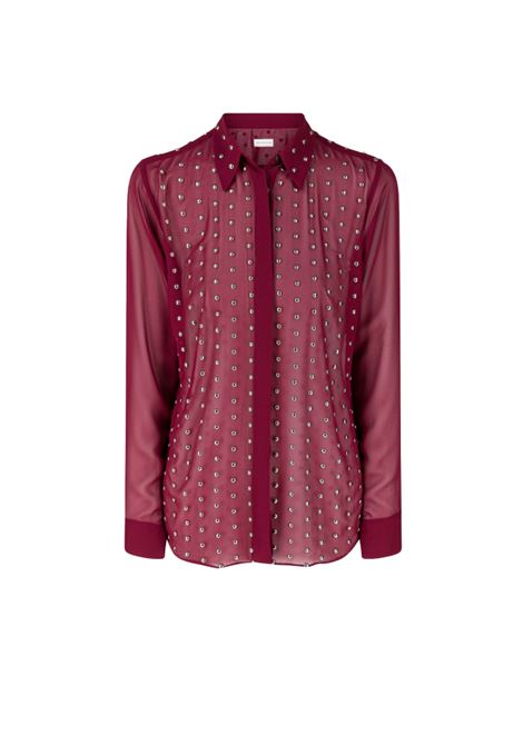 Burgundy Chowy Embellished Shirt Dries Van Noten - women
